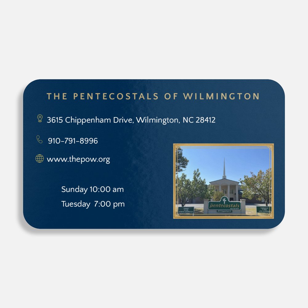 Pentecostals of Wilmington — Business Card Back